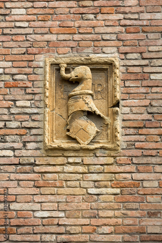 Detail from the Church of the Eremitani is an Augustinian church of the 13th century. Padua, Italy photo