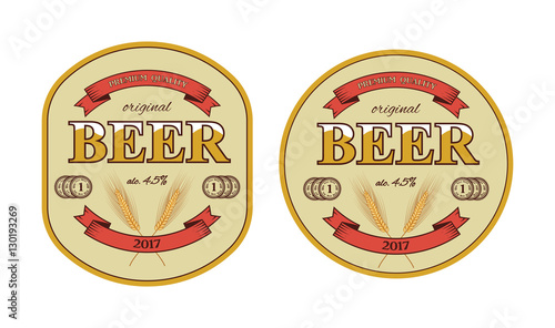 Vector beer label and beer mat template.