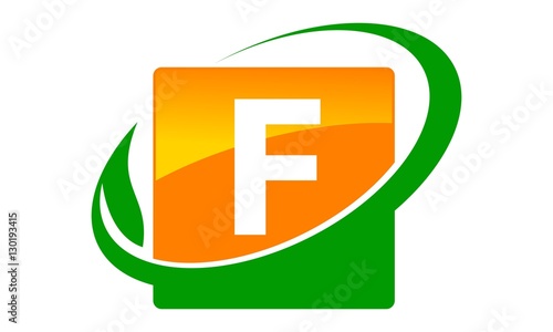 Swoosh Leaf Letter F