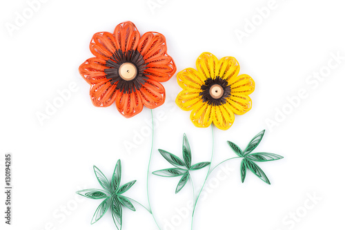 flowers made by quilling on a light background. © Roman Ribaliov