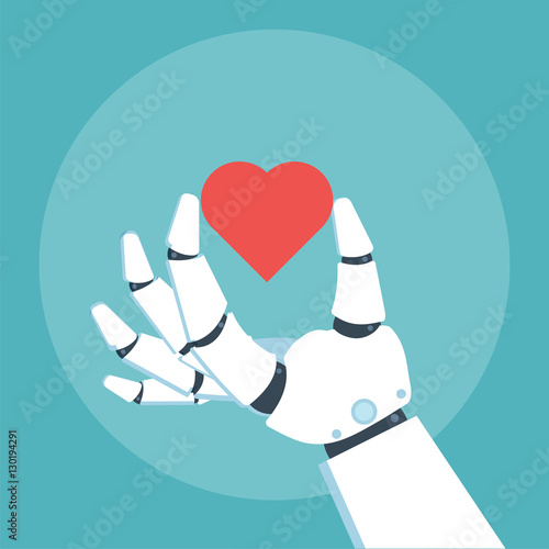 Robot arm hold heart