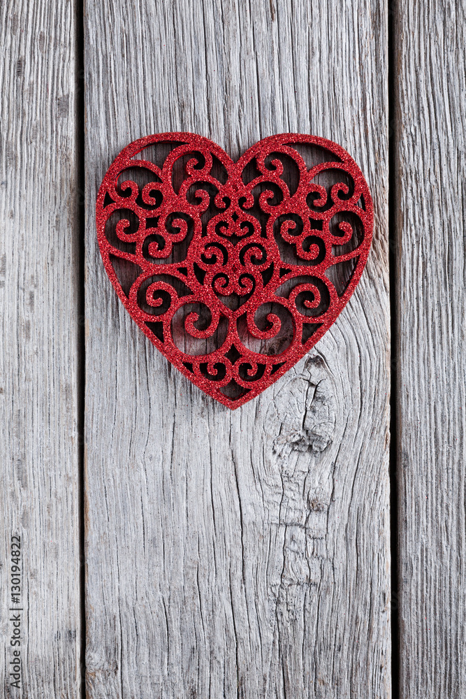 Valentine day background, handmade hearts on wood with copy space Valentine day background, handmade hearts on wood with copy space