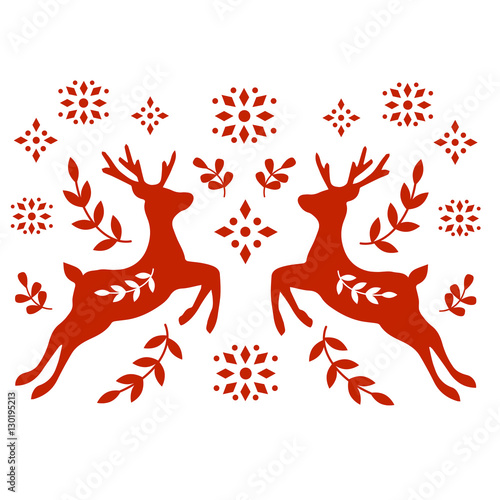 Traditional Folk Motif with Deer