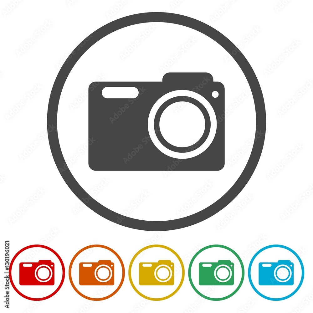 Photo camera icons set 