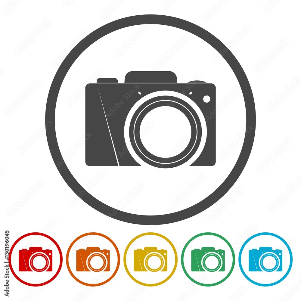 Photo camera icons set Photo camera icons set