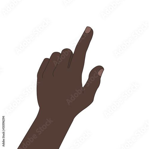 Pointing hand color illustration