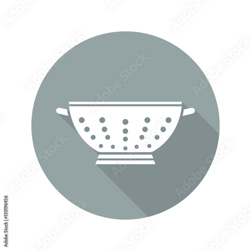 Colander flat design long shadow icon