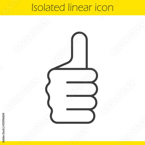 Thumbs up gesture linear icon