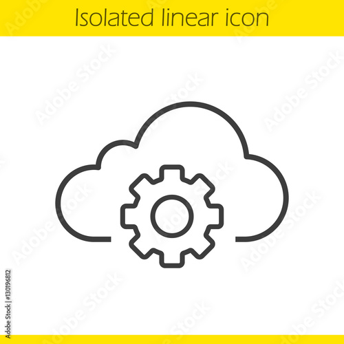 Cloud storage settings linear icon