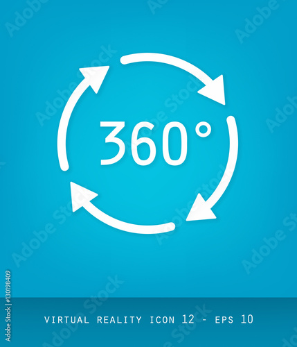 Zirkel aus 360 Grad Rotations Pfeilen, Vektor Icon aus Set zu vi