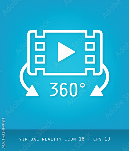 3D Panorama Video Symbol, Vektor Icon aus Set zu virtuelle Reali