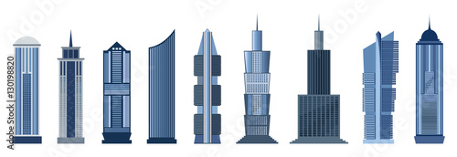 Skyscraper icons isolated on white background