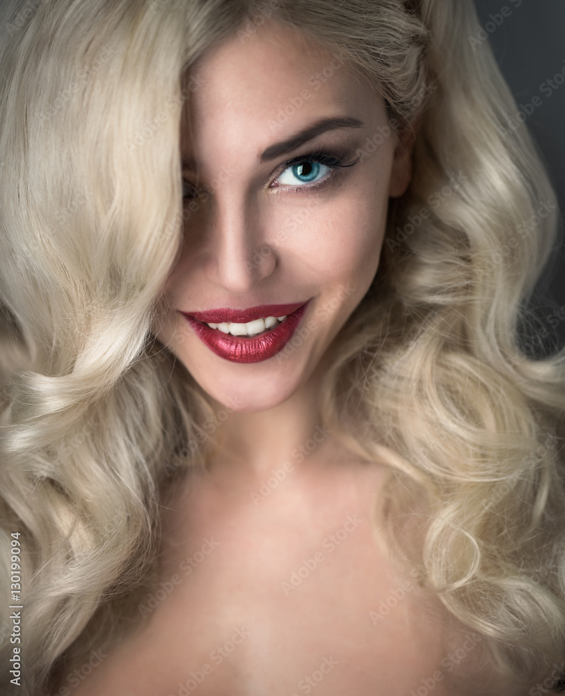 Beautiful girl with hair the evening Beautiful girl with hair the evening