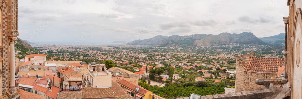 Panoramic view city of Palermo in Sicily, Italy