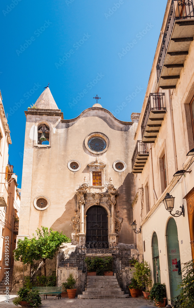 Old church in town of Cefalu in Sicily, Italy