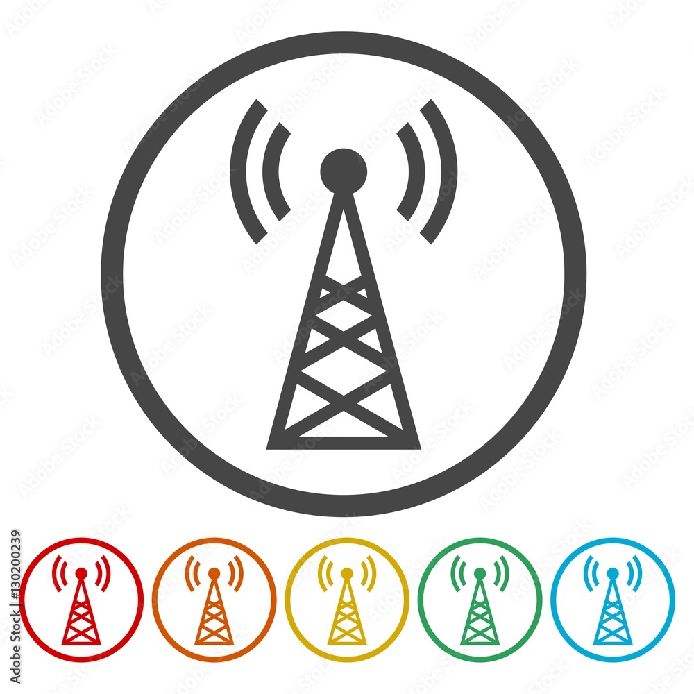 Transmitter simple icons set Transmitter simple icons set