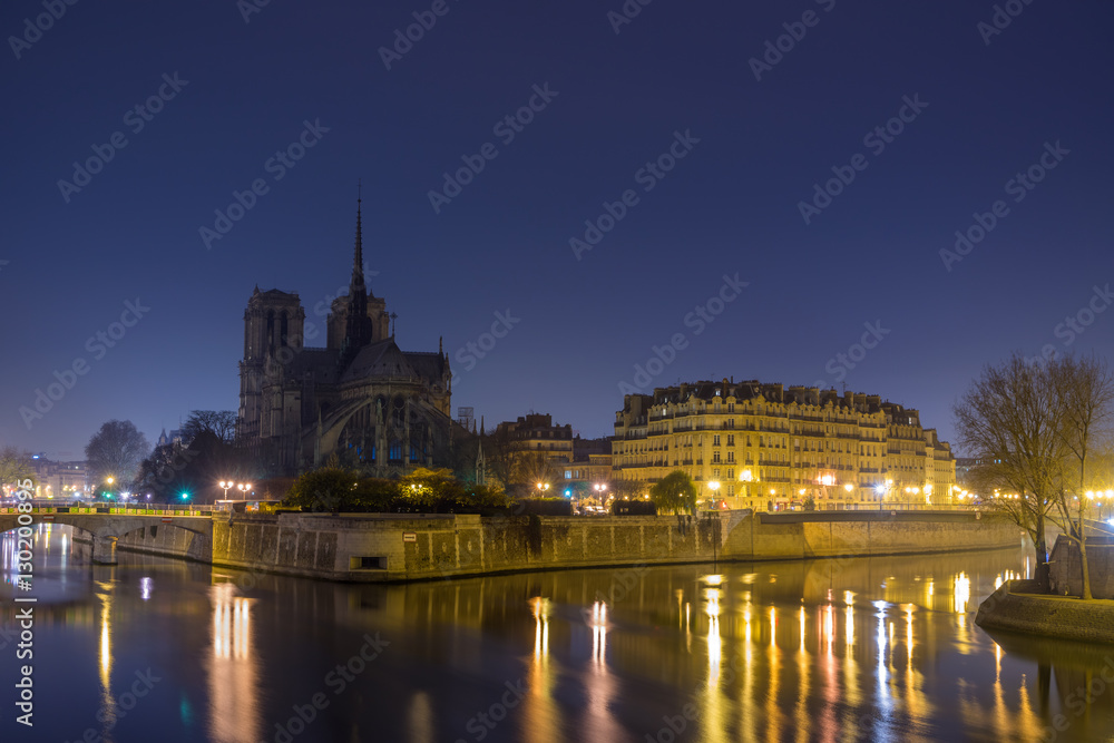 Notre Dame de Paris at Twilight France