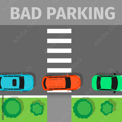 Parked in Inappropriate Way on Pedestrian Crossing