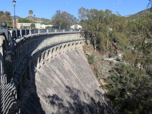 Dam wall at reservoir