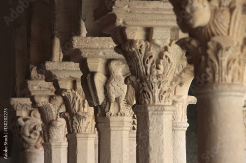 Capitals in the Cloister of Saint Sauveur cathedral, Aix en Provence, Bouches du Rhone, France