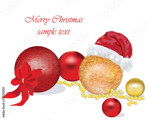 Vector Card with shiny Christmas balls