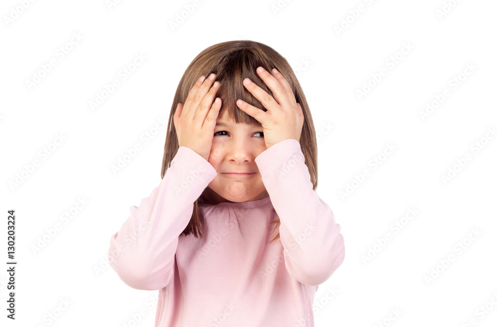 Surprised small girl isolated on white background Surprised small girl isolated on white background