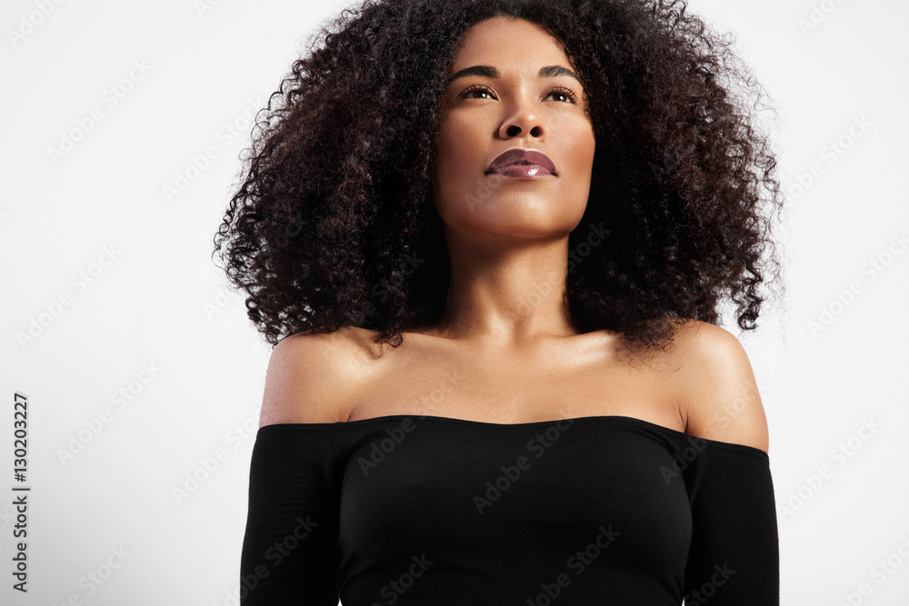 black woman in studio shoot watching straight black woman in studio shoot watching straight