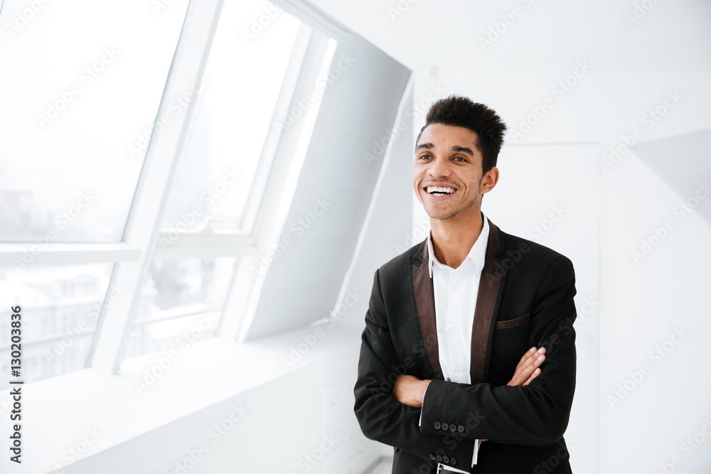 African business man near the window