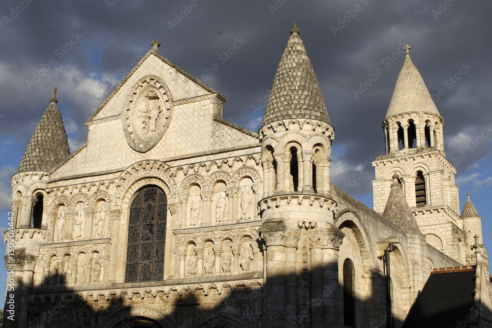 Western facade of Notre Dame la Grande church, Poitiers, Vienne, Poitou-Charentes, France Western facade of Notre Dame la Grande church, Poitiers, Vienne, Poitou-Charentes, France