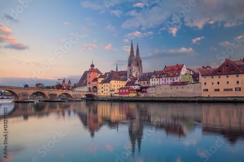 Regensburg. Cityscape image of Regensburg, Germany during sunset.
