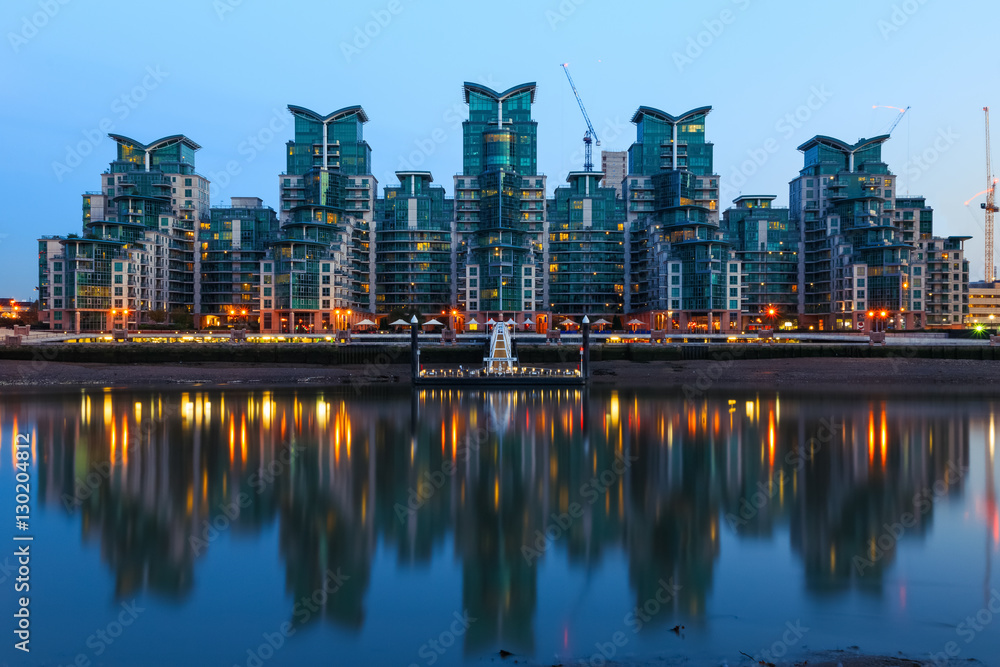 St George Wharf, a riverside development, in London
