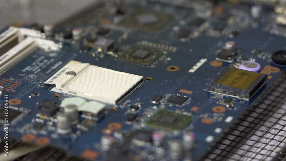Motherboard on the table Motherboard on the table