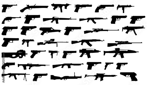 silhouettes of guns