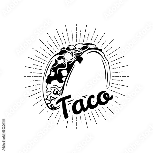 Taco. Mexico Food. Traditional Mexican Cuisine. An Isolated Object. Vector