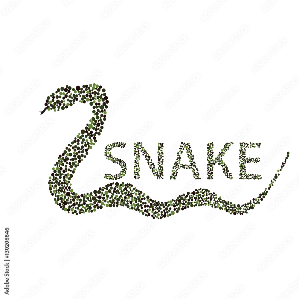 Snake circle black symbol on the white text