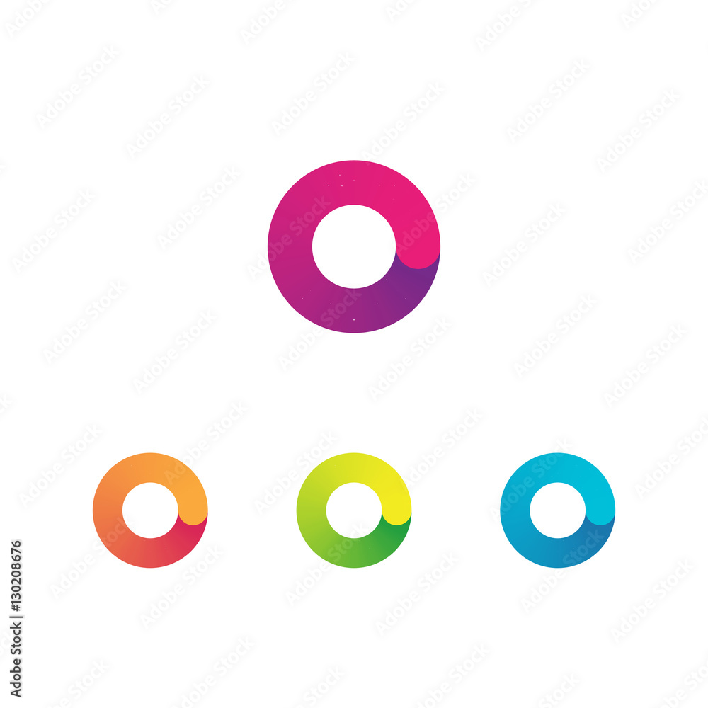 Letter O vector unusual bold rounded font. Gradient Letter O vector unusual bold rounded font. Gradient