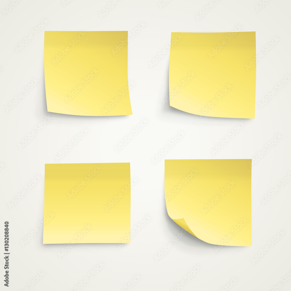 Realistic looking yellow sticky notes. Easy to use for your design with  transparent shadows. Stock Vector | Adobe Stock