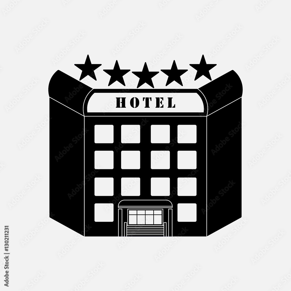 icon hotel, five stars, label icon hotel, five stars, label