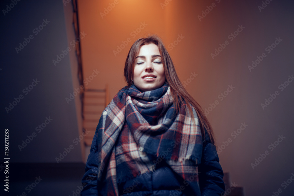 fashion style portrait of young pretty beautiful woman with long fashion style portrait of young pretty beautiful woman with long