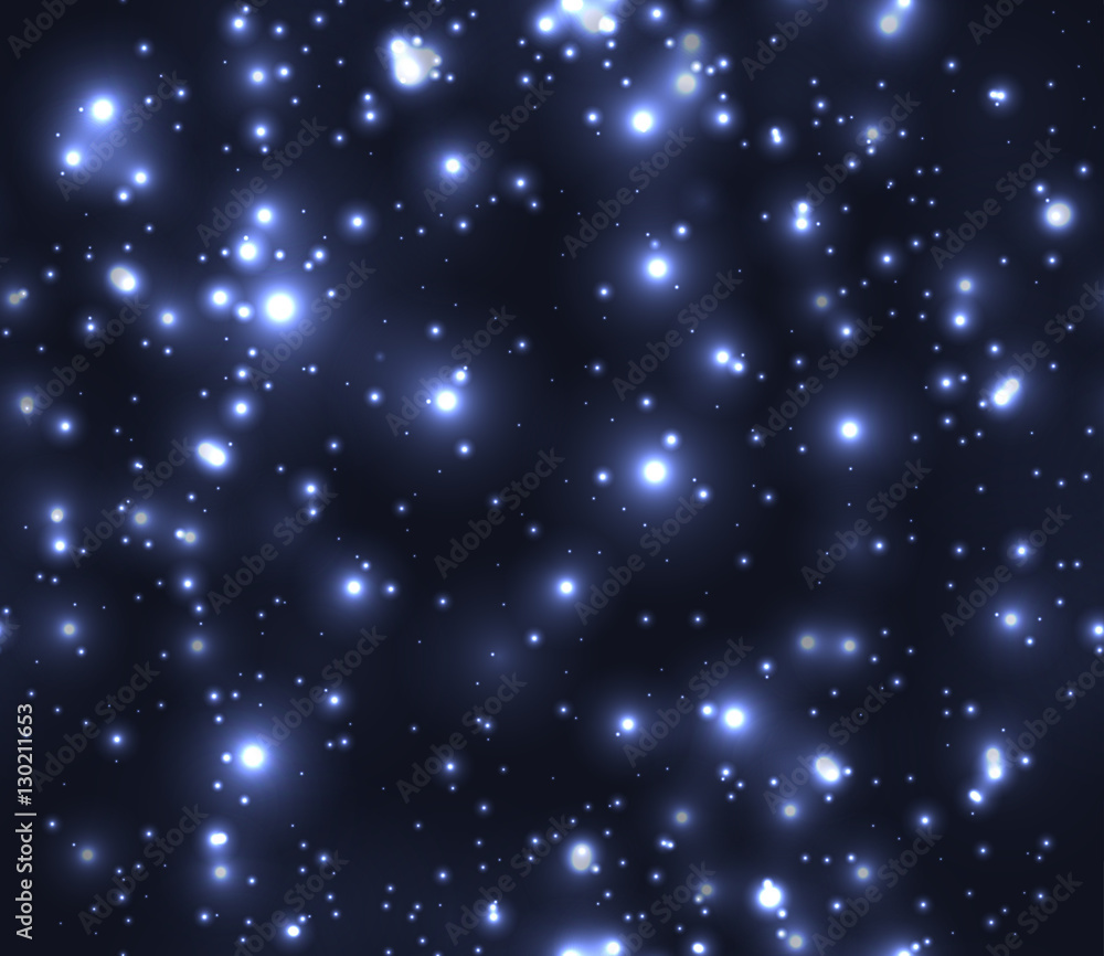 Obraz premium Seamless texture night sky with snow. Storm at night. Vector background for your creativity