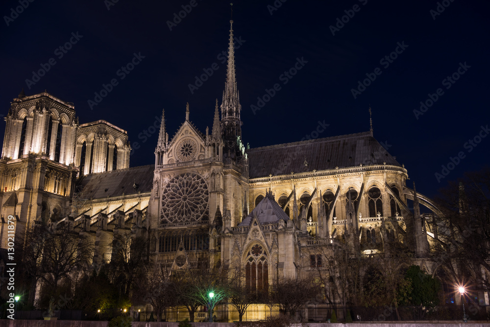 Notre Dame de Paris at Twilight France