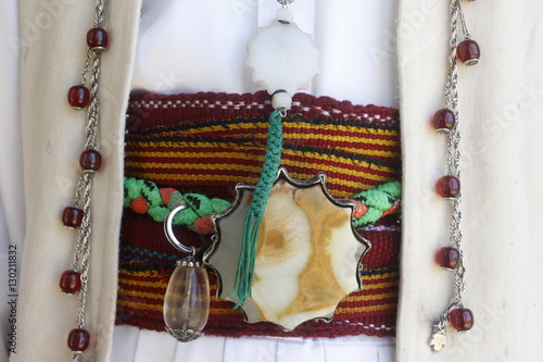 Detail of a Bektachi dervish's costume, Vranishti, Girokastre, Albania photo