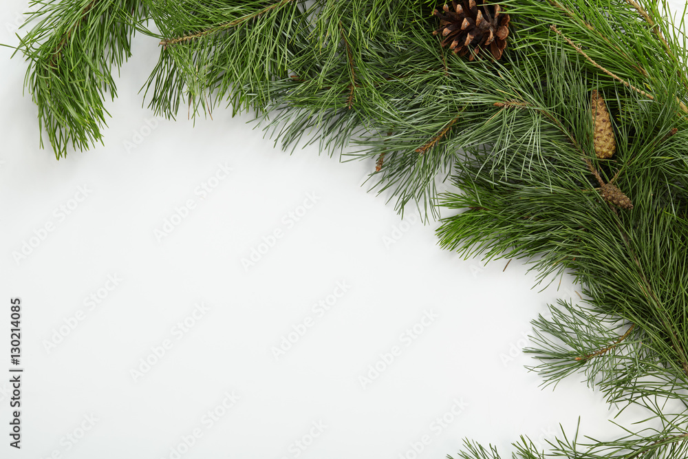 Winter arrangement of Christmas tree branches Winter arrangement of Christmas tree branches