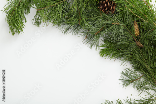 Winter arrangement of Christmas tree branches