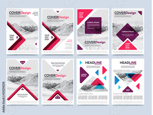 Cover design for annual report or brochure. Booklet or flyer. Abstract presentation templates. Creative concept in bright colors. Brochure layout design vector illustration.