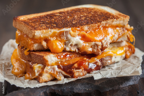 delicious grilled cheese sandwiches cut in half