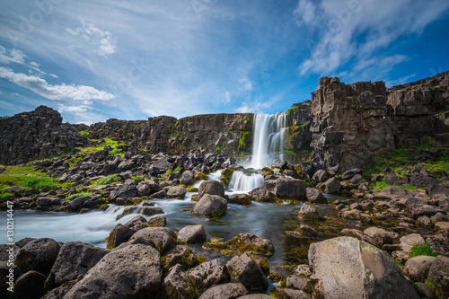 Oxararfoss in Thingvellir National Park Iceland 