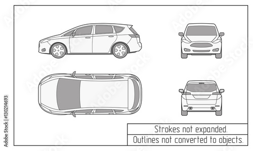 car van drawing outlines not converted to objects
