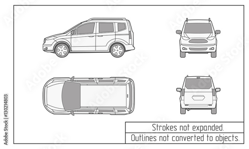 car van drawing outlines not converted to objects
