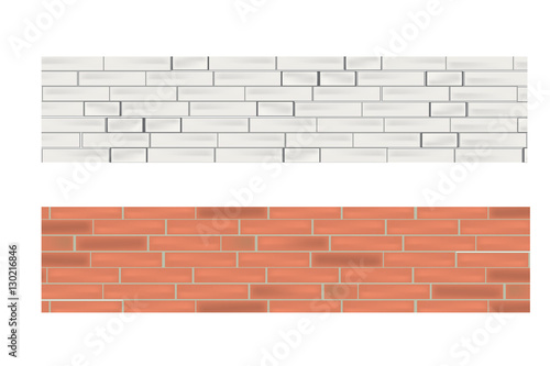 Banner set with white and red brick wall